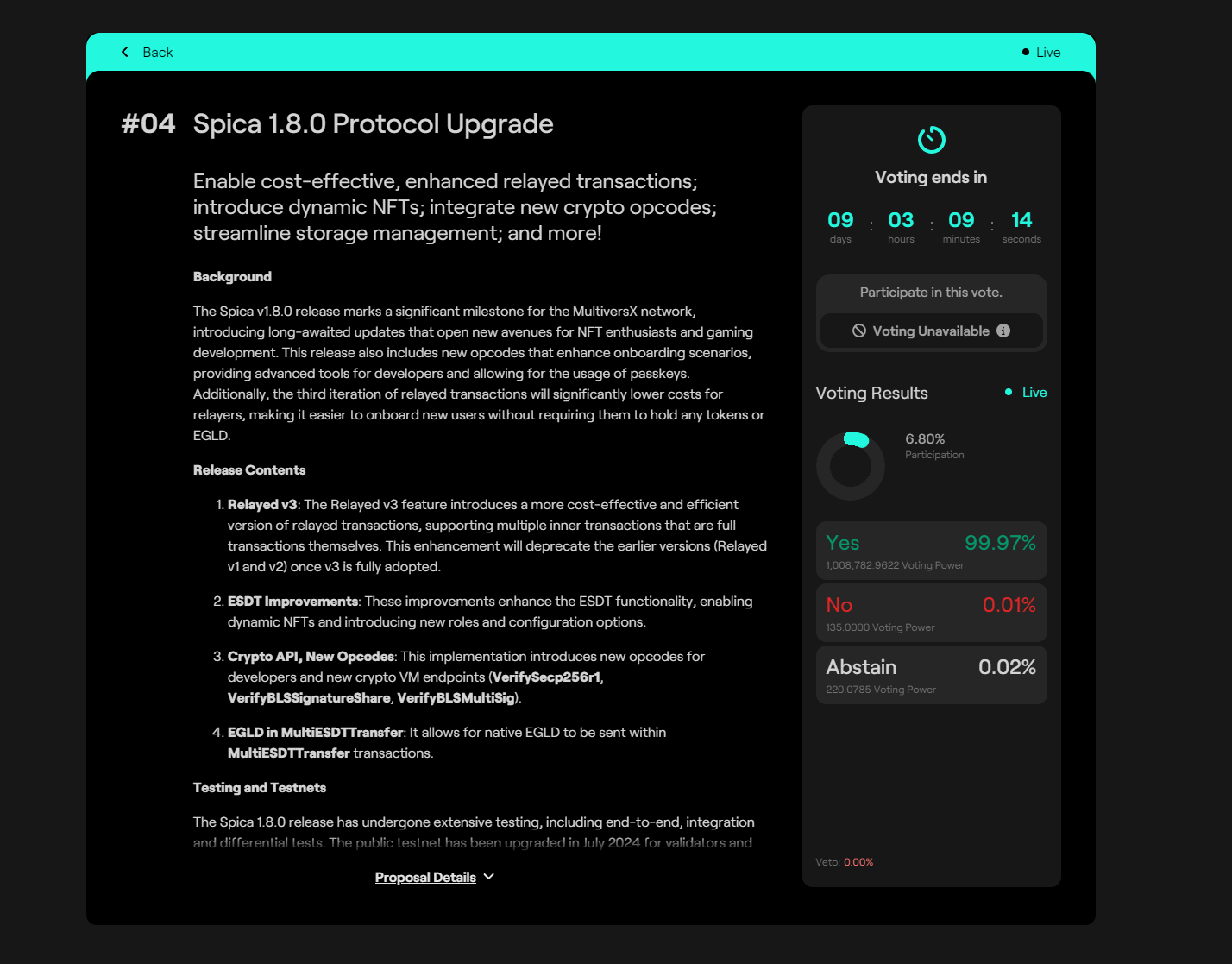 Nuova Votazione di Governance su MultiversX: Scopri il Rilascio di Spica